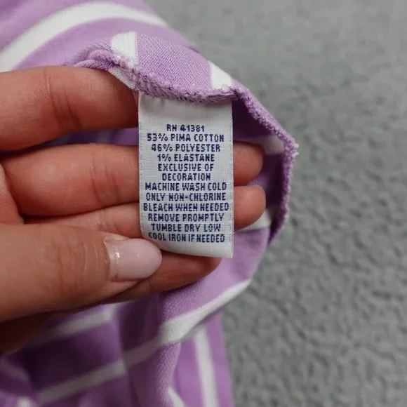 VTG Polo Golf Ralph Lauren Performance Shirt Mens Medium Purple Striped Polo - Picture 8 of 11